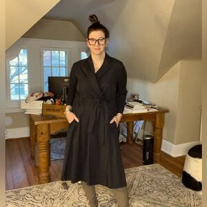 Black Crane Black Wrap Dress Medium